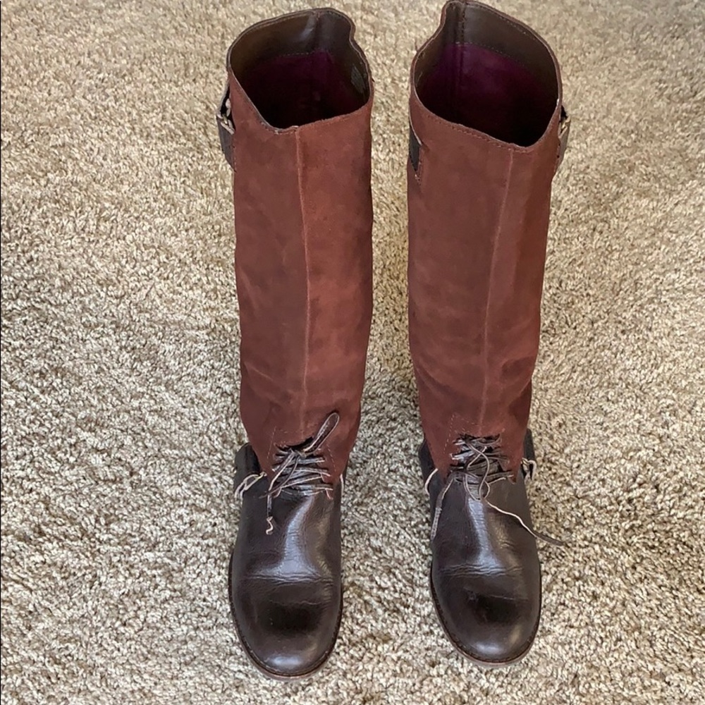 Kensie Cranberry & Mahogany Riding Boots